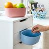 Cubo de basura grande para colgar en la puerta del armario de cocina, estilo nórdico, caja de almacenamiento de plástico con tapa
