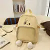 Mochila nueva y linda de dibujos animados para mujer, mochila transparente de moda con bloques de color, bolsa ligera versátil para exteriores y escuela casual