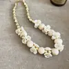 Colar Ajustável de Contas Redondas Acrílicas Corrente de Clavícula Simples de Luxo Leve Moda Versátil Acessórios para Colar Atacado