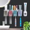 Soporte para cepillos de dientes sin perforaciones, vaso para enjuague bucal, vaso para cepillo de dientes, montaje en pared para baño, doméstico, eléctrico, soporte para cepillos de dientes y pasta de dientes