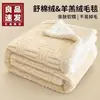 Manta de Lana de Cordero de Invierno Manta Gruesa de Coral Fleece para Siestas Oficina Persona Soltera Cálida Manta Cubresofá de Leche Fleece