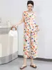 Nuevo traje de algodón y seda para mujer, atuendo elegante de verano para mamá, moderno y rejuvenecedor, conjunto casual de dos piezas sin mangas de alta gama