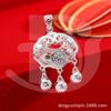 Prata Esterlina 999 Fechadura de Segurança 2,5 cm Sino Fu Fechadura de Bebê Ruyi Lock de Casal Vazado Fechadura de Longa Vida para Bebê Presente