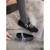 Primeiro Encontro com os Novos Sapatos Femininos Estilo Francês, Sapatilhas Planas de Design Retrô, Sapatos Mary Jane de Boca Rasa com Strass