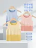 Colete Térmico Listrado de Veludo Infantil para Meninos e Meninas, Base de Proteção para a Barriga para Outono e Inverno