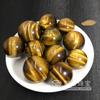Adornos de bola de piedra de ojo de tigre natural, cuentas redondas de ojo de tigre amarillo, bola pequeña colgante, adornos de cristal, bola de mineral de piedra de ojo de tigre para el hogar