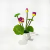 Planta en maceta de flor de loto artificial, maceta decorativa de piña, exhibición y arreglo para el hogar, accesorio de fotografía, planta en maceta de flor artificial