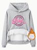 Suéter con capucha y forro polar para mujer, estilo independiente de eBay, para otoño e invierno, disponible en stock, color rosa, informal, combinable, de manga larga para mujer.