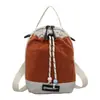 Bolsa Transversal Novo Estilo Transfronteiriça, Bolsa Pequena de Aparência Sofisticada e Versátil para Sair, Mochila com Cordão de Cor Contrastante, Mochila Pequena Esportiva à Prova d'Água