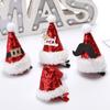 Decorações de Natal Love Hong Kong Chapéu de Lantejoulas Vermelhas Vestido de Saia de Gaze Adereço de Cabeça Estilo Coreano Grampo de Cabelo de Pato de Natal