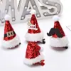 Grampo de cabelo com lantejoulas decorativas de Natal, presilha para penteado, chapéu de Natal criativo para crianças, presilha de chapéu pequeno, presentes de Natal