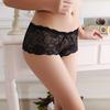 Cueca Boxer Transparente de Renda Sexy Luxuosa Perfurada Perspectiva Roupa Íntima Feminina Tentação Respirável Cintura Baixa Boxer Feminina 6808