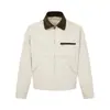 Chaqueta de trabajo de lona retro americana para hombre, diseño punk estilo callejero, abrigo con solapa de color block, corte holgado, estilo primavera y otoño