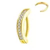 Piercing de umbigo em liga de titânio G23 Zhenping com zircônia em formato de coração finamente esculpida, argola de umbigo F136, piercing de barriga