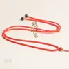 Suministros del Fabricante Collar con Colgante de Jade de Estilo Sencillo con Cuentas Rojas Ajustable para Hombres y Mujeres, Cadena para Suéter con Colgante de Jade