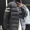 Chamarra Ligera de Plumas Monga con Cuello Alto de Pana Acolchado Chaqueta de Lana a Rayas Patchwork para Hombre Ropa de Abrigo FW