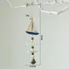 Sino de Vento Estrela do Mar de Madeira Transfronteiriço Mediterrâneo Pingente de Sino de Barco à Vela Decoração de Casa Jardim de Infância Decoração de Natal