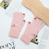 Guantes Cálidos Estilo Coreano para Invierno, Engrosados para Ciclismo, Separados por Dedos, a Prueba de Frío, Felpa de Cristal de Terciopelo para Pantalla Táctil, Lindos para Mujer Estilo Nuevo
