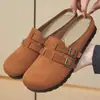 Medias Pantuflas Cerradas Estilo Birkenstock para Mujer, Nuevo Modelo 2026, Zapatos Versátiles de Ponerse para Primavera y Otoño, Zapatos de Plataforma Planos
