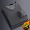 Camiseta de manga larga con forro polar Ropa interior para hombre Otoño e Invierno Ropa nueva para parejas Holgada talla grande Ropa interior gruesa y cálida
