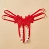 Ropa Interior Sexy de Noche Abierta en la Entrepierna Panties de Masaje con Perlas Tanga Transparente Hueco Pantalones Sexy para Mujer 9008
