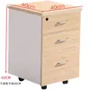 Gabinete de Archivo de Tres Niveles Móvil para Oficina de Piso, Ignífugo, Tres Cajones, Combinación de Escritorio con Pantalla, Gabinete Móvil