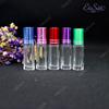 FZ77-5ml botella portátil de aceite esencial, botella de spray redonda recta, botella pequeña para muestras separadas, botella con bola rodante, vidrio transparente, perfume