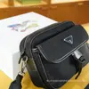 Bolso Cruzado Exclusivo de P Nuevo para Hombre Bolso Mensajero de Nailon Bolso Cruzado para Hombre Bolso Pequeño Dos en Uno