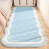 Alfombra de cabecera estilo crema para dormitorio, alfombra de suelo larga con forma especial de imitación cachemir, para habitación de niñas, fácil de cuidar, resistente al desgaste