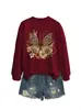 Amazon Wish sitio independiente moda casual elegante mujer estampado leopardo mariposa floral otoño e invierno sudadera comercio exterior transfronterizo