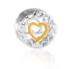 Huiyue Panjia Cuentas en Forma de Corazón Europeas y Americanas Nuevo Pulsera de Cuentas Doradas Huecas en Forma de Corazón Accesorios DIY