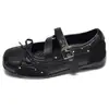 Sapatilhas femininas prateadas, nova coleção primavera/outono 2026, design retrô com laço, sola grossa, para aumentar a altura, sapatos casuais Mary Jane de balé
