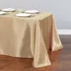 Suministro directo de fábrica mantel de tela de satén rectangular liso de color sólido de alta gama para escena de banquete de hotel y boda mantel de satén