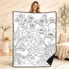 Pintura Criativa Coloração DIY Rabiscos Florais Cobertor de Colorir Diversão Alívio do Estresse Cobertor de Flanela Espessado Pode