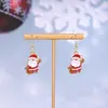 Brincos de Gota de Óleo Papai Noel Desenho Animado Europeu e Americano Série de Natal Personalidade Transfronteiriça Brincos de Alce Pão de Gengibre para Mulheres
