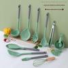 Conjunto de Utensílios de Cozinha de Silicone Espátula de Silicone para Cozinha Frigideira Antiaderente Resistente a Altas Temperaturas Concha para Sopa Pegador de Macarrão Colher de Sopa para Uso Doméstico Escorredor