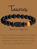 Pulseira de Contas Elásticas Youjia Jewelry Popular Transfronteiriça Doze Constelações Obsidiana Unissex Casal