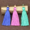 DIY Alta Qualidade Liso Poliéster Melancia Contas Anel de Ferro 8cm Franja Pingente Exquisito Espigão Pendurado Bolsa Chaveiro de Carro