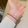 Nuevo Pulsera de Ágata Roja Natural y Fosforita Azul Estilo Chino para Mujer, Elegante y Única, Sencilla y de Alta Gama