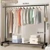 Secador de ropa de pie para interiores para uso doméstico, apto para dormitorios, plegable, de una sola barra, simple, retráctil y móvil, para colgar ropa, sombreros y otros artículos