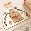 Alfombra de Piso para Baño Capibala Linda Capibara Alfombra de Piso Absorbente para Baño Suave Barro de Diatomeas Alfombra para Puerta de Baño