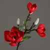 Nueva Flor Artificial de Magnolia Estilo Chino con 3 Cabezas de Orquídea Artificial Decoración del Hogar Mesa de Sala de Estar Flor Artificial al por Mayor 1 Pieza Dropshipping