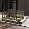 Taza de Vidrio de Borosilicato Alto con Mango de Nogal, Taza de Té Resistente al Calor para Uso en Casa y Oficina, Apta para Calor Directo, Producción al por Mayor