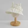 Chapéu de Sol de Verão Feminino com Aba Larga e Top Aberto, Chapéu de Sol Infantil Floral com Orelhas de Coelho, Chapéu de Sol Dobrável