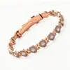 Pulsera Magnética Redonda Popular con Diamantes Completos Transfronteriza Moda Europea y Americana Hebilla de Fila Única Pulsera Antiestática para Mujer Lista para la Venta