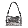 Bolso de Mano de Lentejuelas de Moda Bolso Cuadrado Pequeño para Mujer Nuevo Verano 2025 Bolso de Hombro Elegante Bolso de Axila Casual Moderno