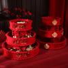 Suministros de boda al por mayor Daquan boda creativa de fieltro Jinxi plato de frutas de tres capas plato redondo creativo no tejido para frutos secos