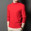 Suéter de Lana Puyuan 2025 Nuevo para Hombre Invierno Cuello Alto Casual Color Sólido Tejido Grueso Suéter Básico