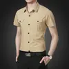 Verão 2021 Comércio Exterior Transfronteiriço Novo Camisa Militar Masculina de Manga Curta de Algodão Ferramentas Militares Camisa Masculina de Manga Curta