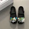 Pantuflas Cerradas para Mujer con Flor de Perlas Inspirada en el Diseño, Sandalias Deslizables Gruesas Antideslizantes para Exteriores de Verano 2026